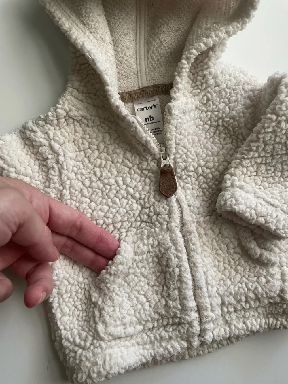 Carter’s Cream Sherpa Bear Ear Zip Hoodie